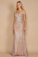Off Shoulder Formal Mermaid Fitted Evening Dress