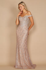 Off Shoulder Formal Mermaid Fitted Evening Dress