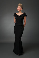 Alexander by Daymor 2003 Long Mermaid Formal Beaded Ruffle Evening Dress