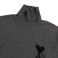 AMI Paris	Ami De Coeur Funnel Neck Wool Sweater