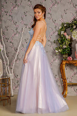 Prom 3D Butterfly A Line Long Formal Dress