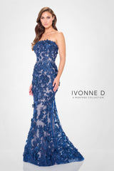Ivonne D ID6205 Beaded Long Mermaid Formal Evening Dress