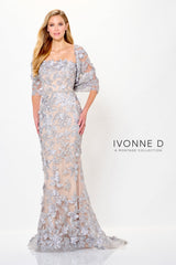 Ivonne D ID6205 Beaded Long Mermaid Formal Evening Dress