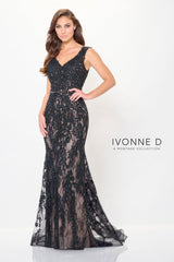 Ivonne D ID6207 Formal Long Mermaid Floral Lace Evening Dress