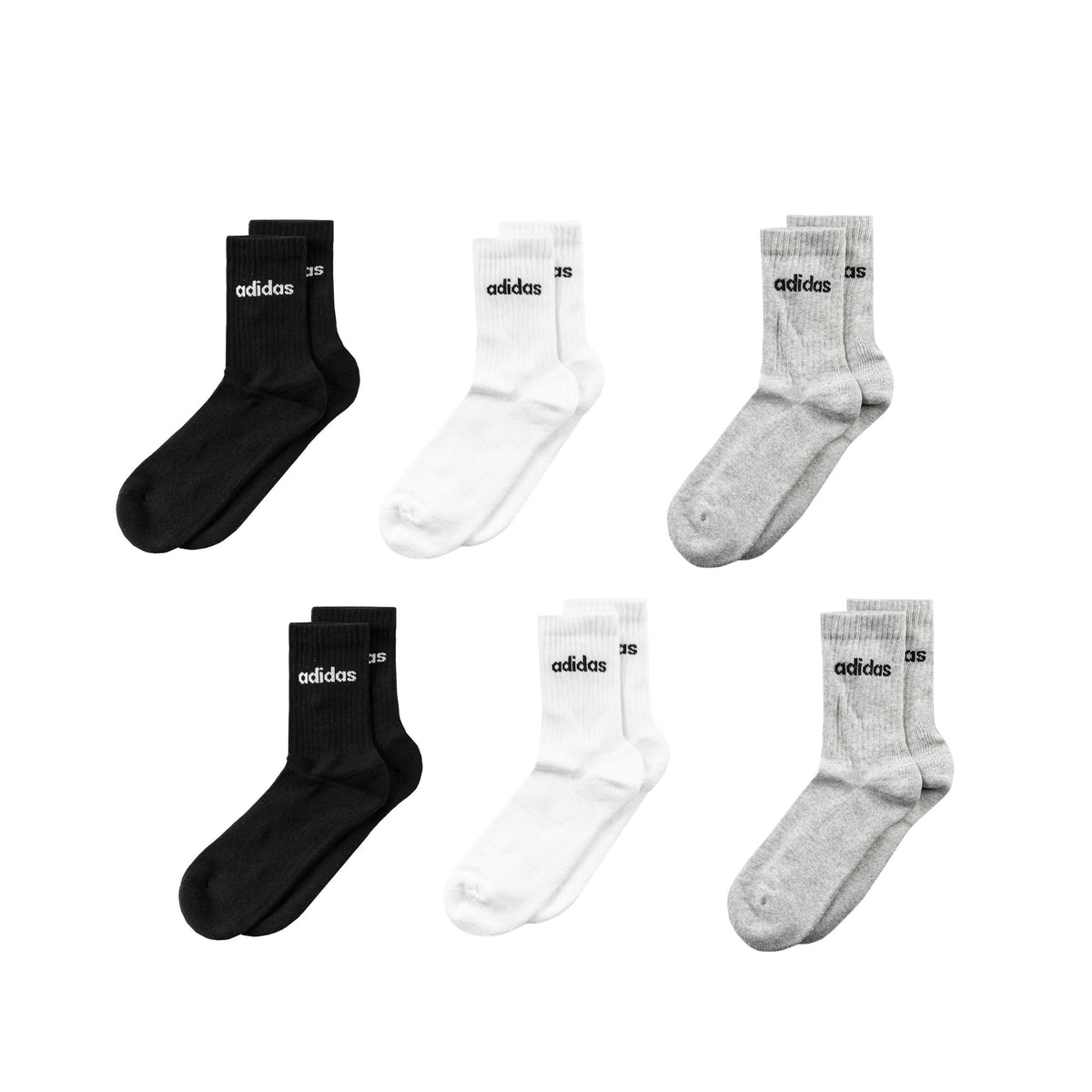 Cushioned Linear Crew Socks 6 Pack
