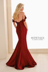 Montage M3101 Long Formal Mermaid 3D Floral Evening Dress