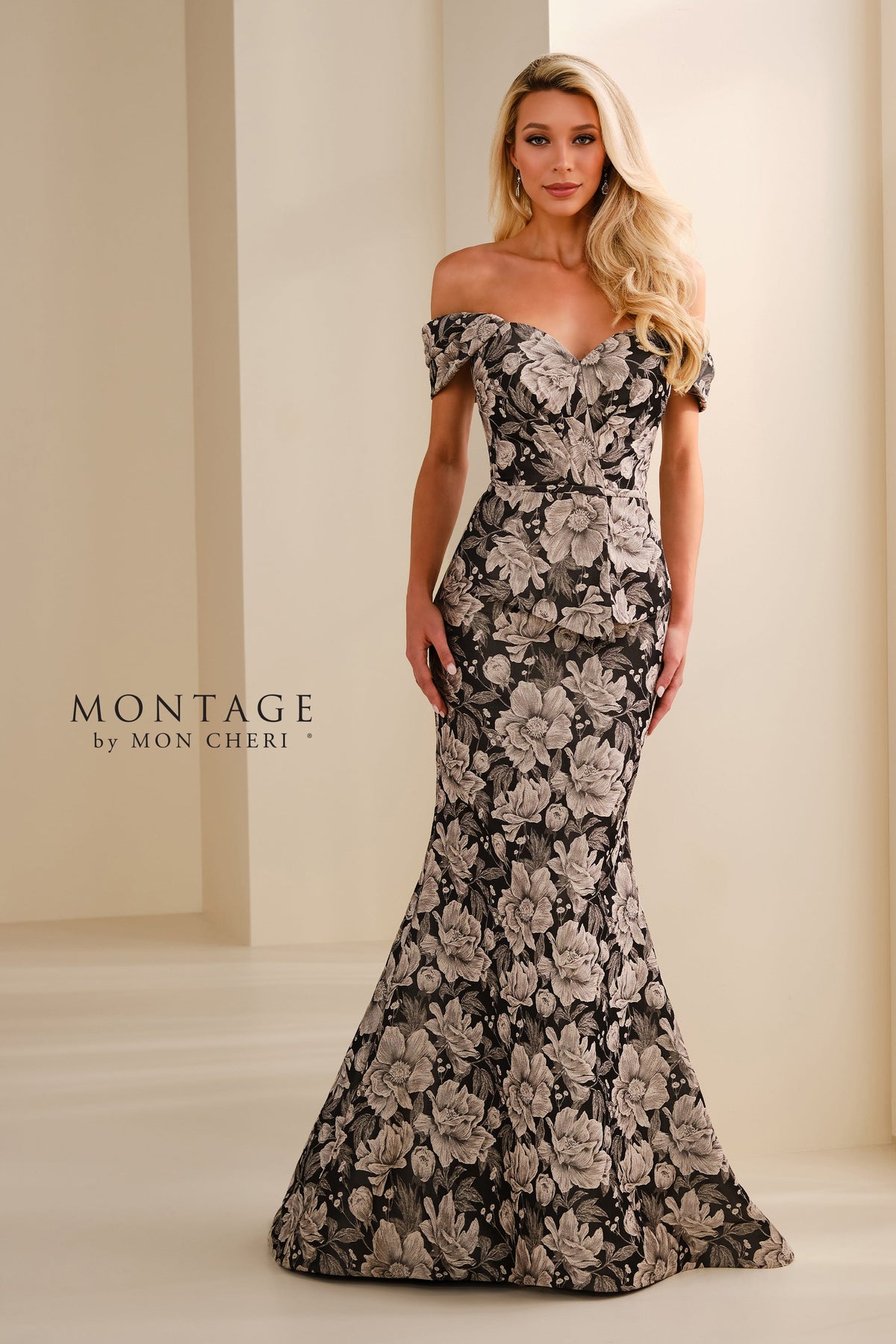 Montage M3106BRCD Mermaid Long Formal Floral Evening Gown