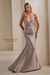 Montage M3106MKD Long Formal Pleated Mermaid Evening Gown