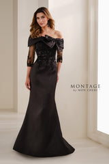 Montage M3111 Mermaid Long Formal Beaded Applique Evening Dress