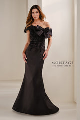 Montage M3111 Mermaid Long Formal Beaded Applique Evening Dress