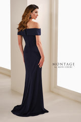Montage M3113 Long Formal Beaded Lace Applique Evening Dress