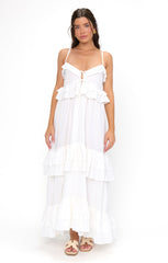 Freya Maxi Dress ~ White Voile