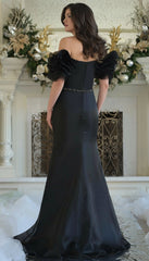 Marsoni MV1353 Long Beaded Ruffle Formal Evening Dress
