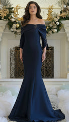Marsoni MV1360 Long Formal Beaded Applique Evening Dress