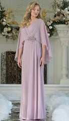 Marsoni MV1361 Beaded Applique Long Formal Metallic Mother of the Bride Dress