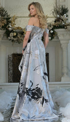 Marsoni MV1368 Long Beaded Ruffle Formal Evening Dress