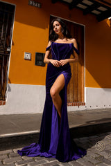 Nox Anabel R1244 Long Formal Velvet Evening Prom Dress