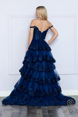 Nox Anabel R1299  Long Formal Slit Prom Gown