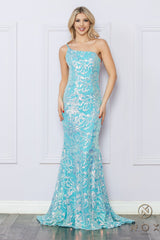 Nox Anabel R1308 Fitted Long Prom Sequins Dress