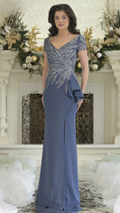 Rina di Montella 3323 Long Formal Ruffle Evening Mother of the Bride Dress