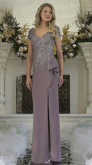 Rina di Montella 3323 Long Formal Ruffle Evening Mother of the Bride Dress