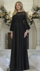 Rina di Montella RD3374 Long A Line Mother of the Bride Beaded Dress