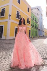 Nox Anabel T1332 A Line Long Formal Floral Print Prom Dress