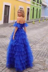 Nox Anabel T1338 Long Formal Detachable Sleeve A Line Prom Dress