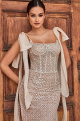 Sleeveless Fitted Tea Length Dress by Andrea & Leo A1110
