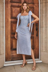 Sleeveless Fitted Tea Length Dress by Andrea & Leo A1110