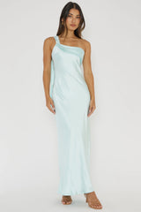 Blaine Maxi Dress - Ice Blue Satin Slip Dress