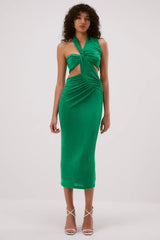 Misha Graciela Slinky Jersey Midi Dress - Island Green