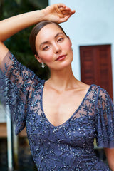 Cameron Blake 221681 Beaded Long Mother of the Bride Formal Dress