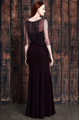 Alexander by Daymor 861 Long Formal Beaded Cape Evening Dress