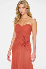 Cameron Blake CB202 Long A Line Formal Beaded Evening Dress
