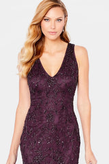 Cameron Blake 221684 Beaded Long  Formal Evening A Line Dress