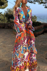 MONTANO ring dress, turquoise print