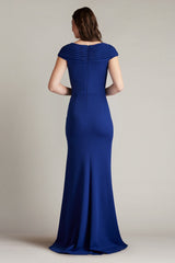 Tadashi Shoji BOS24636L Long Formal Pleated Evening Dress
