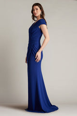 Tadashi Shoji BOS24636L Long Formal Pleated Evening Dress