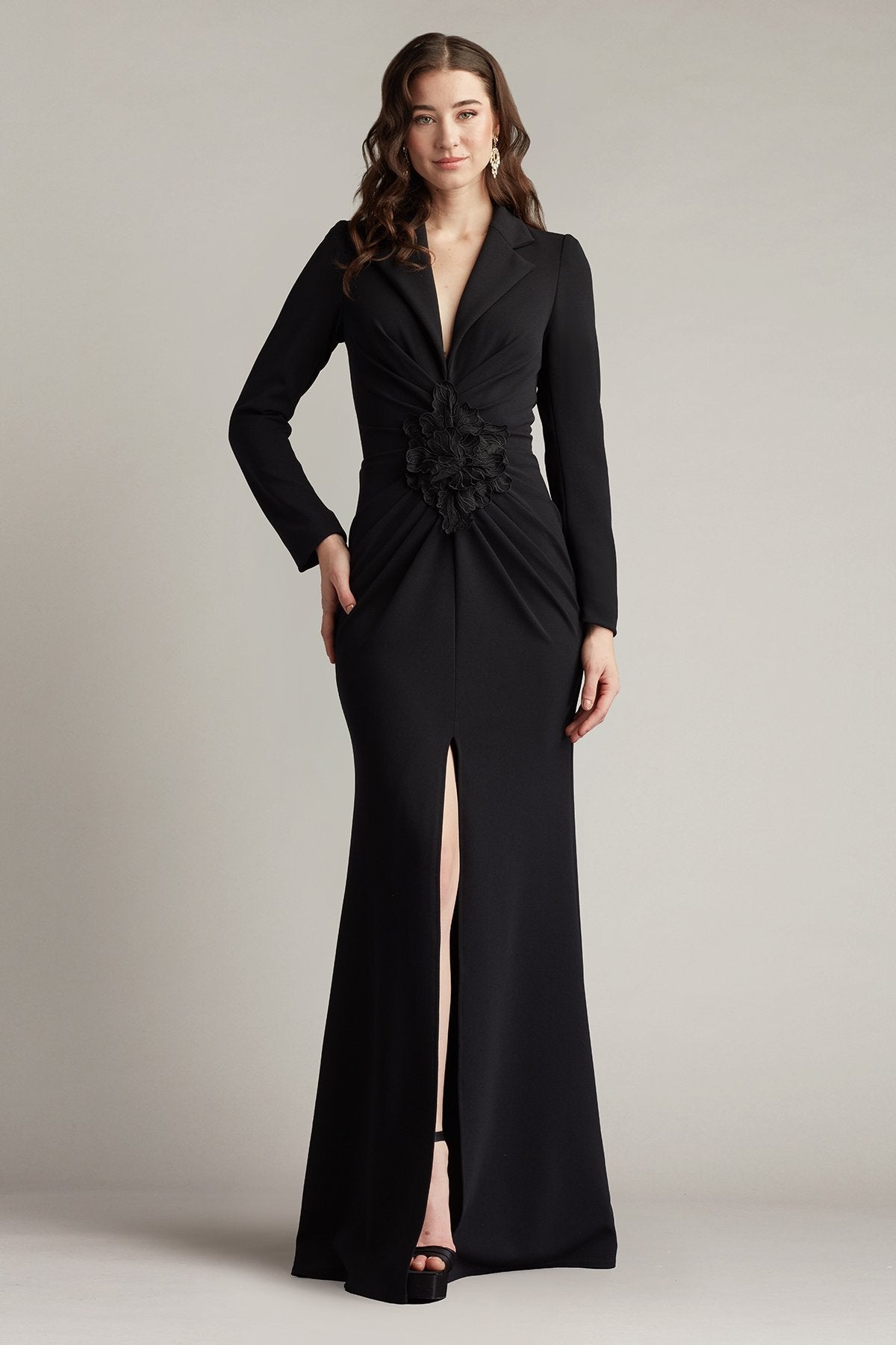 Tadashi Shoji BOS25531L Long Ruffle Formal Mother of the Bride Dress