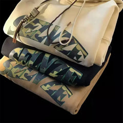 Camouflage Letter Print Punk Y2K Hoodie