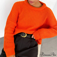 Candy Color Crewneck Pullover Modern Sweater - Light Blue