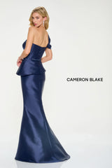 Cameron Blake CB207 Mermaid Long Formal Beaded Peplum Evening Gown