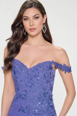Cameron Blake CB211 Long Formal A Line Sequin Evening Gown