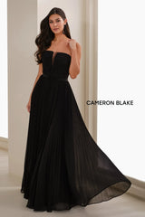 Cameron Blake CB903 Pleated Long Formal Beaded A Line Evening Gown