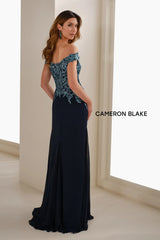 Cameron Blake CB907 Long Formal Lace Applique Evening Dress