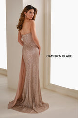 Cameron Blake CB914 Sequin Long Formal Fitted Evening Gown