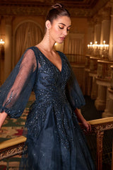 LaDivine CD0101 Long A Line Layered Formal Mother of the Bride Dress