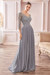 LaDivine CD0171 Long Formal A Line Evening Gown