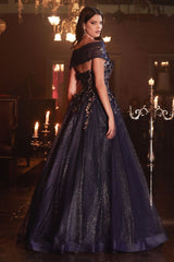 Long Off Shoulder Prom Gown LaDivine CD955